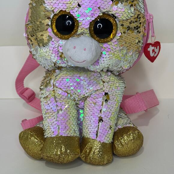 Ty Fantasia Unicorn Flippable Sequin Plush Backpack - Picture 3 of 9